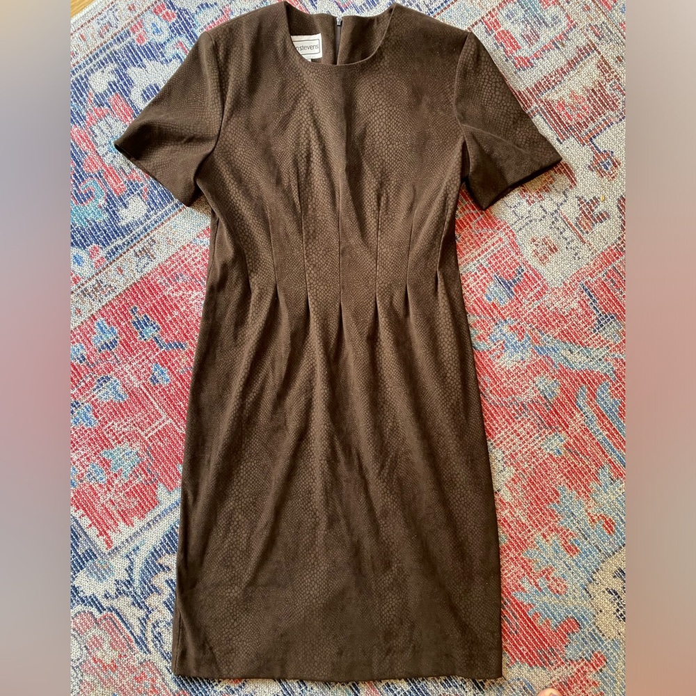 Vintige 90s Karin Steven faux suede print dress